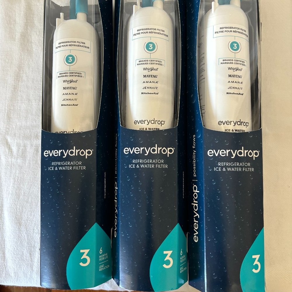 Everydrop by Whirlpool Ice Water Refrigerator Filter 3 EDR3RXD1, NEW (3 Pack)